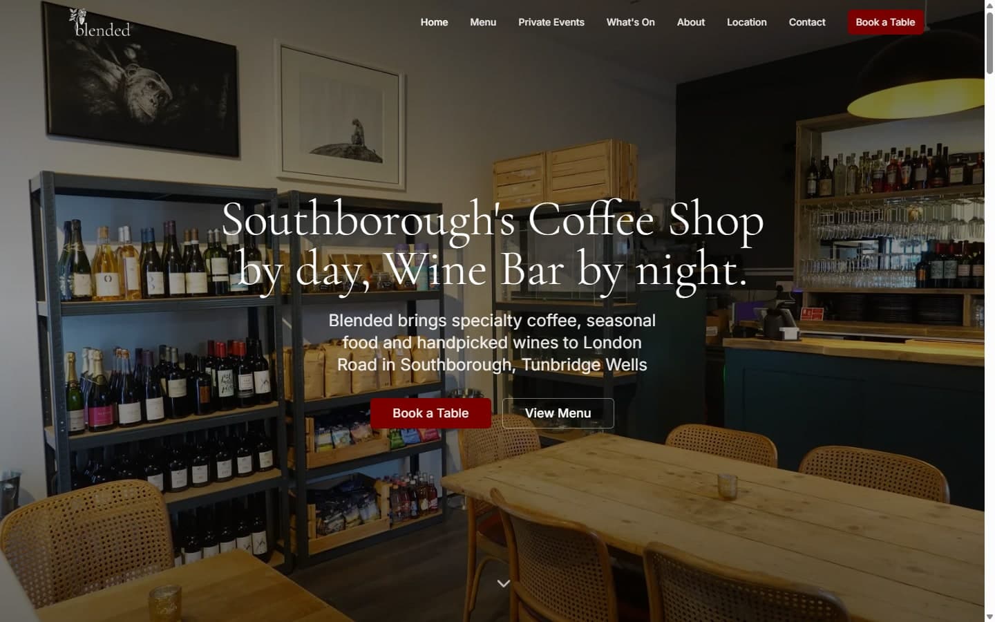 Blended website screenshot